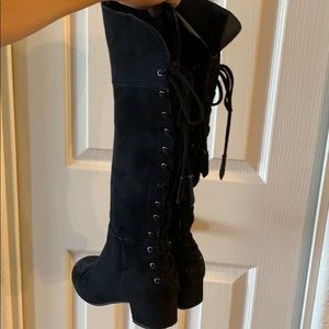 Black knee high boots